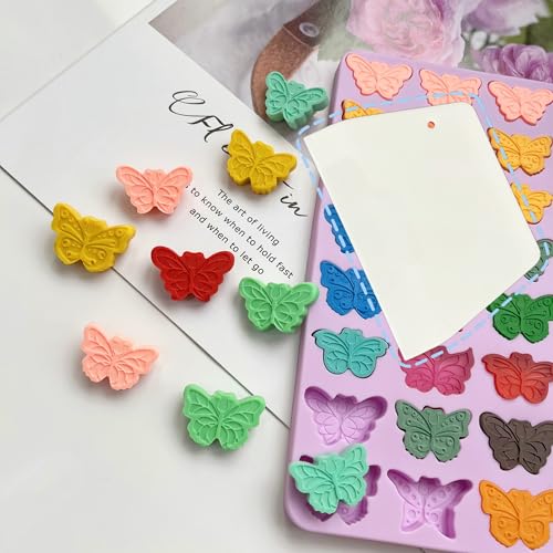 Tadonyny Mini Butterfly Silicone Molds for Chocolate Gummy Candy, Butterfly Mint Molds Ice Cube Molds with Scraper (butterfly) - Image 5