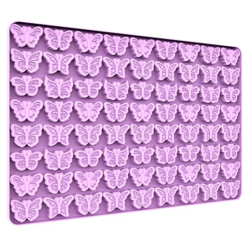 Tadonyny Mini Butterfly Silicone Molds for Chocolate Gummy Candy, Butterfly Mint Molds Ice Cube Molds with Scraper (butterfly) - Image 1