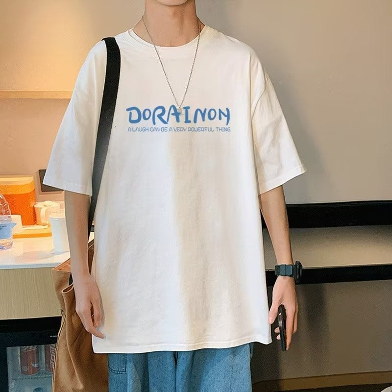 Doraemon T-shirt summer couple wear white T-shirt men's short sleeve American retro heavy fashion brand men's T-shirt - Image 4