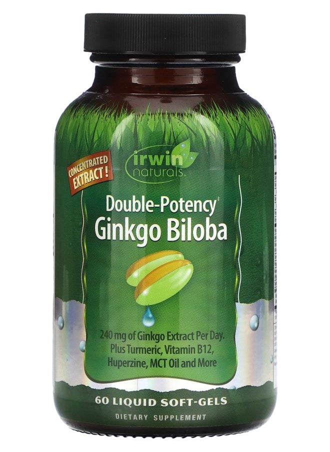 Irwin Naturals Ginkgo Biloba Double-Potency  60 Liquid Soft-Gels 