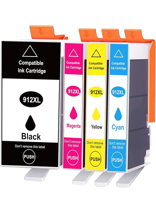 erorex Compatible Ink Cartridge Replacement For Hp 912 912Xl Ink Cartridges For Hp Officejet Pro 8012 8015 8010 8022 8020 8025 8024 8014 8017 8021 8023 Aio Printer Multipack Of 4 - Image 1