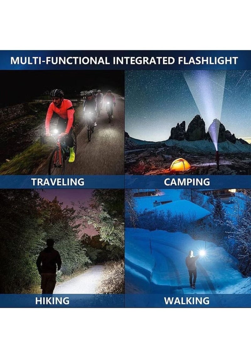Portable waterproof, USB rechargeable flashlight, powerful spotlight, perfect for camping and outdoor activities - Image 4