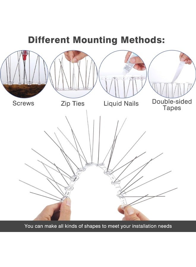 Bird Spikes Bird Repellent Devices Outdoor of Stainless Steel for Fence Windowsill Roof Bird Deterrent Spikes for Small Bird and Squirrels - Image 4