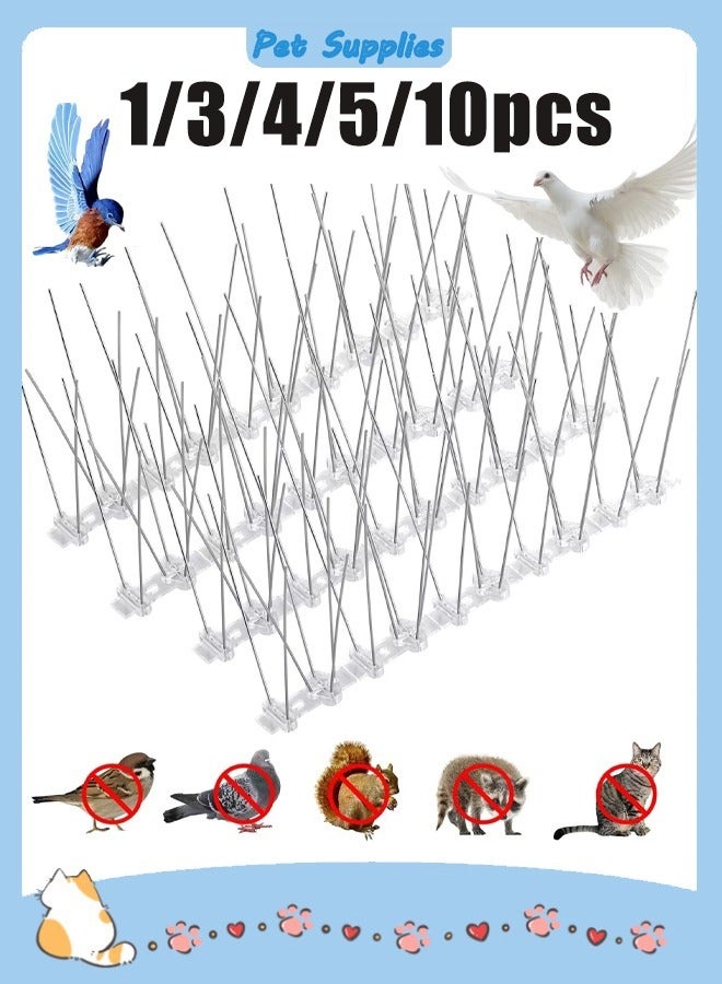 Generic Bird Spikes Bird Repellent Devices Outdoor of Stainless Steel for Fence Windowsill Roof Bird Deterrent Spikes for Small Bird and Squirrels  - Image 1