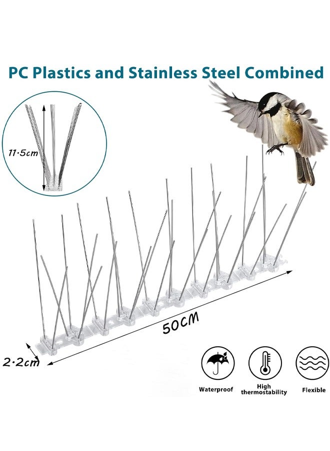 Generic Bird Spikes Bird Repellent Devices Outdoor of Stainless Steel for Fence Windowsill Roof Bird Deterrent Spikes for Small Bird and Squirrels  - Image 2