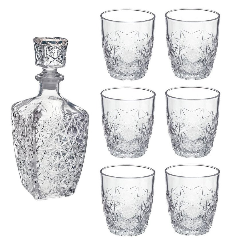 Bormioli Rocco Bormioli Rocco Dedalo Glass Decanter 800ml 6 Glasses 260ml 