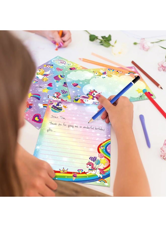 Kidepoch Unicorn Lined Stationary Set - 30 Sheets + 20 Envelopes, 8.3 x 5.9 Inch Paper, White - Image 4