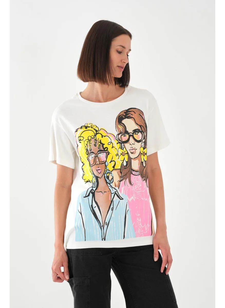 Alexander Gardi Alexandergardi Printed Crew Neck Women's T-Shirt
