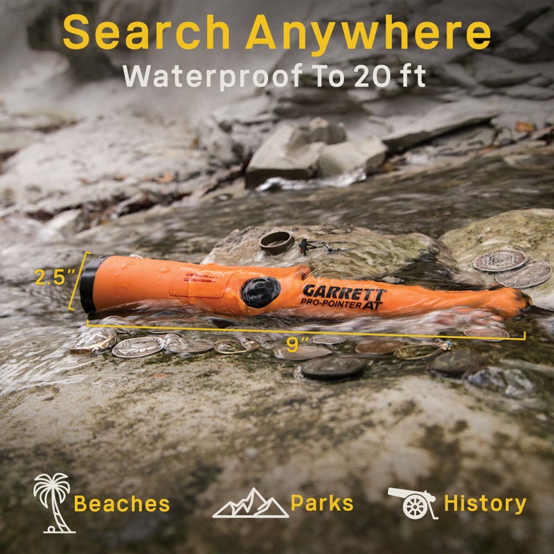 Garrett Pro-Pointer at & Edge Digger Bundle – Waterproof Pinpointer, 20ft Submersible, Fast Retune, Includes Sheath, Camo Finds Pouch & Belt Holster