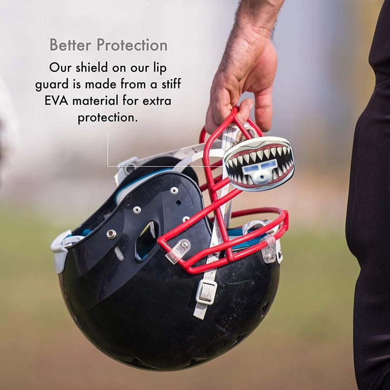 DAMAGE CONTROL Pacifier Mouthpiece – Football Mouthguard with Helmet Strap, Protects Teeth, Jaw & Mouth – Mouth Piece for Sports, No Boiling, Allows Airflow – Gear for Adults & Youth (Jawsome 2.0) - Image 4