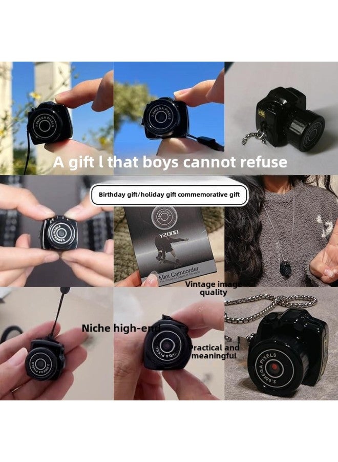 Mini Mini Small Camera Paraphernalia Photographable HD Pixel Student Party Campus Special Ccd Female-Color:Black Y20  - Image 3