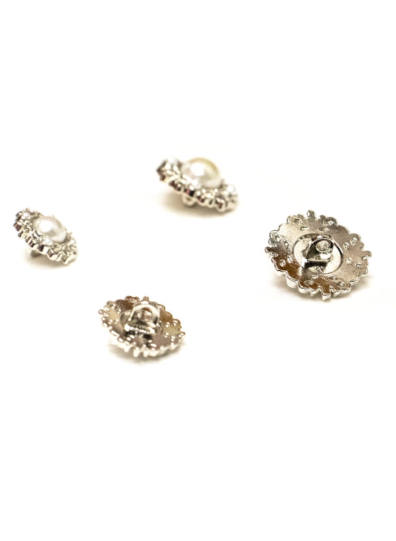 18 Pcs Luxury Pearl Buttons – Silver Metal with Faux Pearls Sewing & DIY Craft Embellishments (6pcs 20mm and 12pcs 15mm) - Image 5