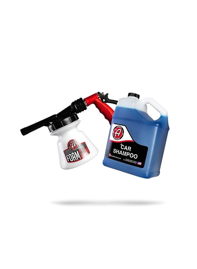 Adam's Polishes Adam’s Standard Foam Gun & Car Shampoo - Car Wash & Car Cleaning Auto Detailing Kit | Soap Shampoo & Garden Hose for Thick Suds | No Pressure Washer Required | Car Wax Tool Supplies.  - Image 1