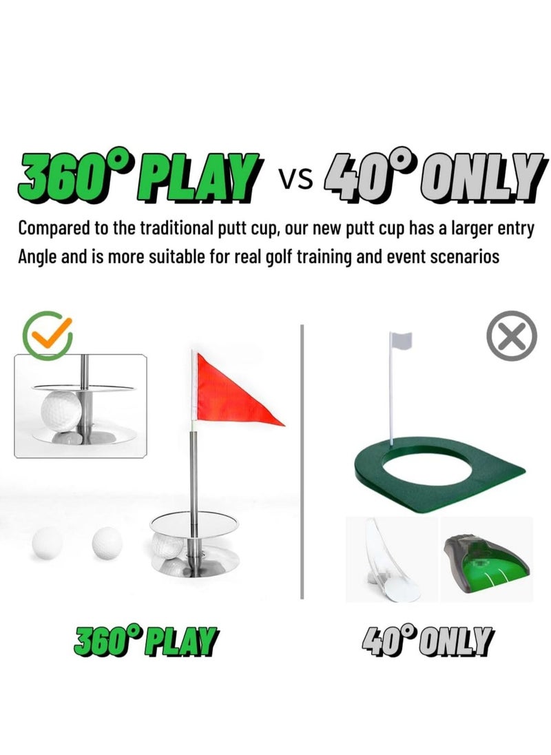 Generic - Golf Putting Hole, 360° Golf Green Practice Hole Cup Indoor and Outdoor, Portable Putting Hole for Golf Putt Training, Durable Stainless Steel and Aluminum - Image 1