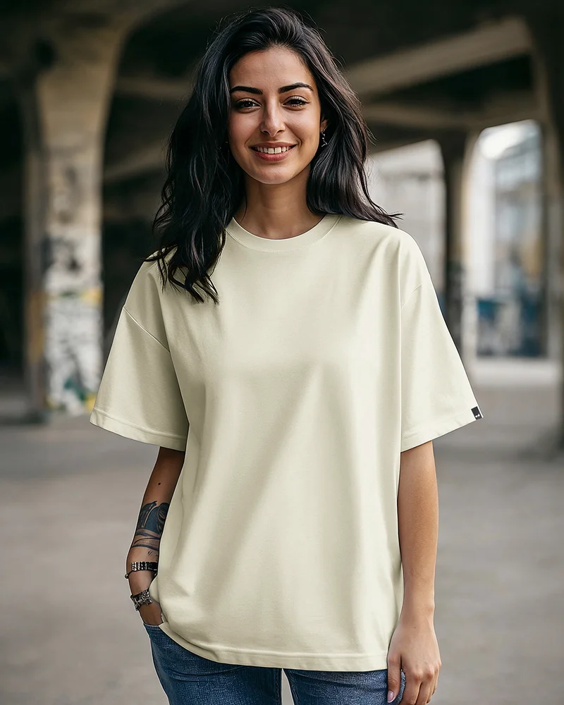 bewakoof Women's Gardenia Oversized T-shirt