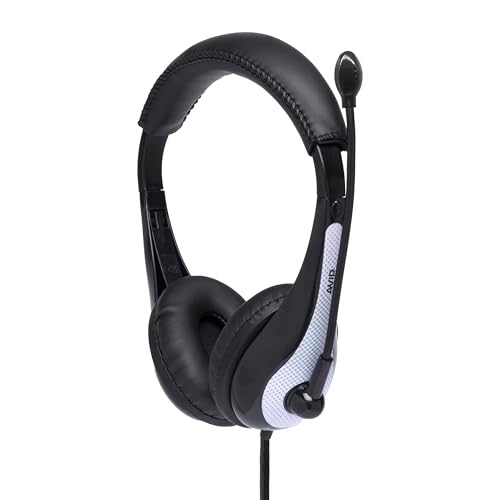Avid AE-36 White On-Ear Stereo Headphones with Boom Microphone (10-Pack) - Image 3