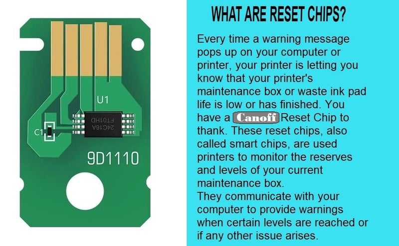 CANOFF MC-G02 Maintenance Box Reset Chip for Use in Canon 2070, G5070, G6070, G1020, 2020, 2060, 3020, G3060, G560, G570 Printers (Pack of 1 Chip),Green - Image 4