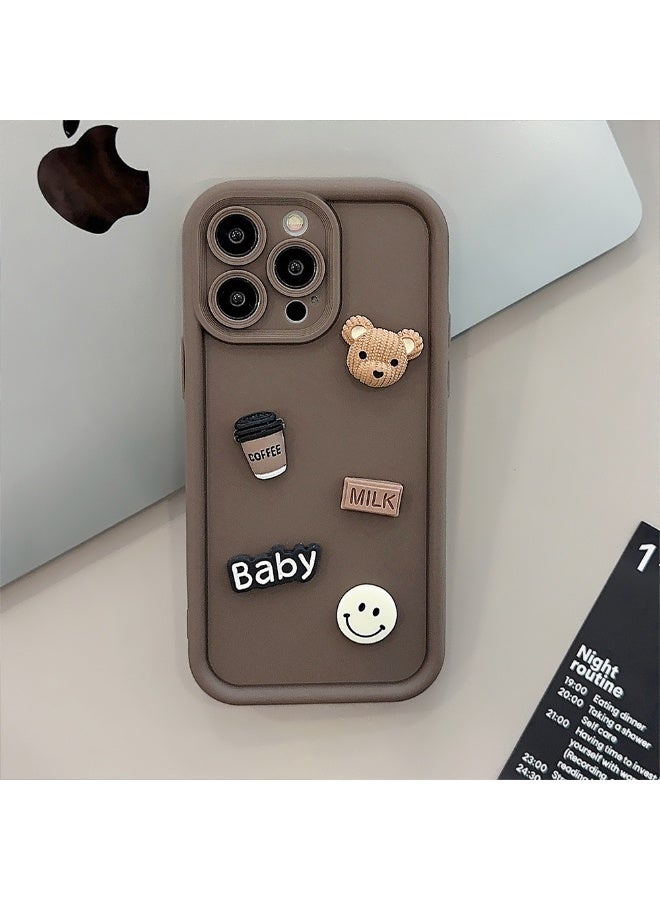 Case for iPhone 16 Pro Max Case,Coffee Bear 3D Cartoon Pattern Phone Case - Image 5
