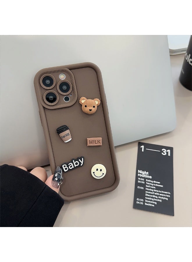 Case for iPhone 16 Pro Max Case,Coffee Bear 3D Cartoon Pattern Phone Case - Image 1