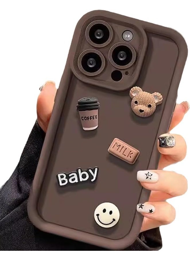 Case for iPhone 16 Pro Max Case,Coffee Bear 3D Cartoon Pattern Phone Case - Image 2