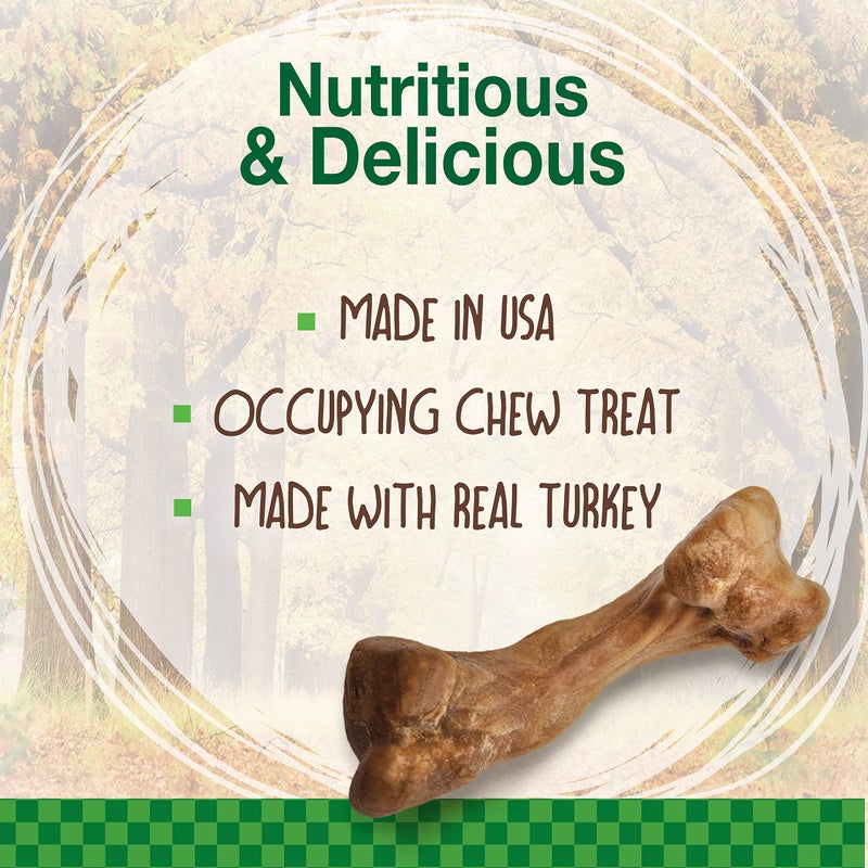 Nylabone Healthy Edibles WILD Natural Long-Lasting Turkey Flavor Bone Chew Treats for Dogs, Small/Regular (4 Count) - Image 2