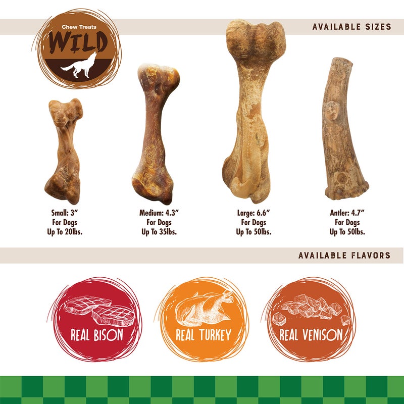 Nylabone Healthy Edibles WILD Natural Long-Lasting Turkey Flavor Bone Chew Treats for Dogs, Small/Regular (4 Count) - Image 5