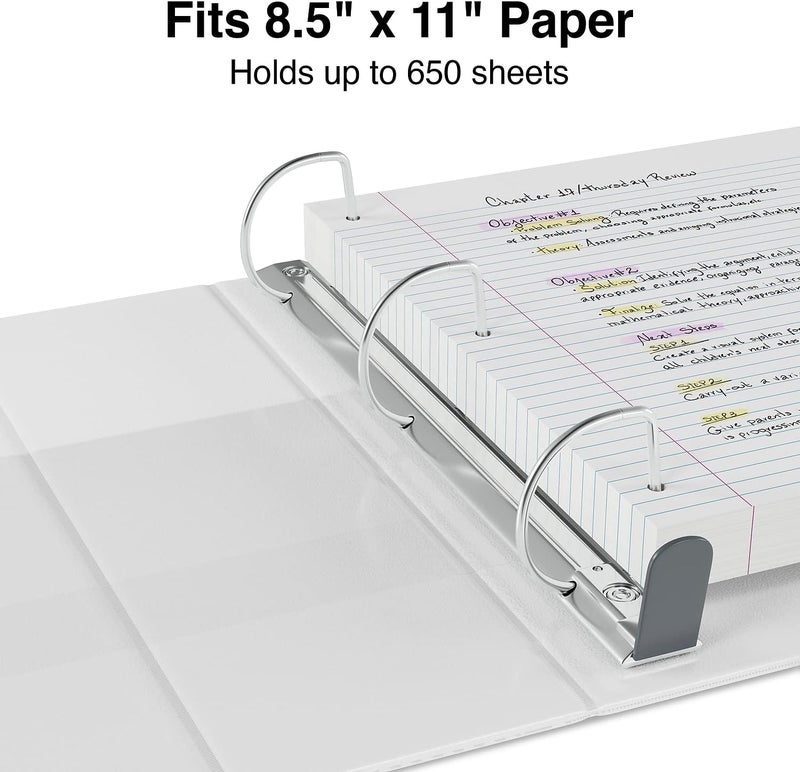 Staples 3 Inch Heavy-Duty View Binder with D-Rings (White) - Image 3