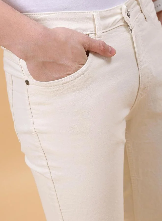 The Indian Garage Co Off White Men Skinny Fit Solid Jeans for Men | Best Price UAE