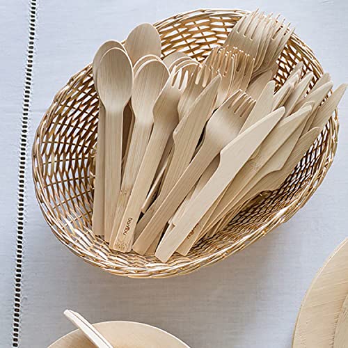 Bambu Pack of 250 - Bamboo Spoons Disposable Set, Biodegradable Eco Friendly Products, Bamboo Utensils for Events, Compostable Cutlery - Bulk Case - Image 4