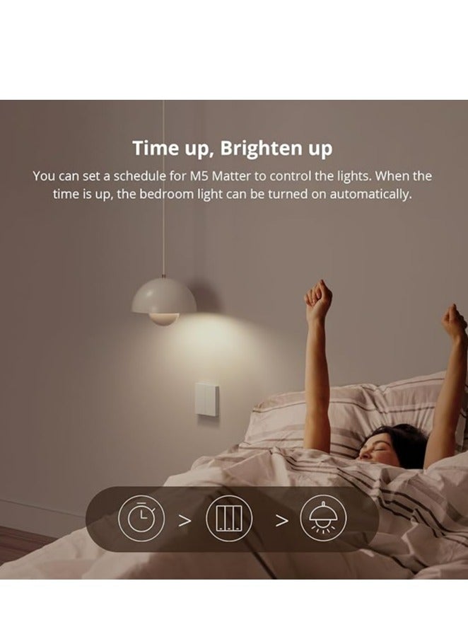 سونوف M5-3C-86W SwitchMan مفتاح حائط ذكي بثلاثة أزرار (يدعم Matter)، تحكم عن بُعد / صوتي، مشاركة التحكم، المشاهد الذكية، مؤقت العد التنازلي، واي فاي 2.4GHz، قدرة قصوى 2200 واط، يعمل مع أليكسا وGoogle Home، اللون الأبيض. - Image 2