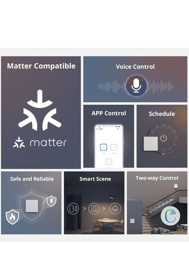 سونوف M5-3C-86W SwitchMan مفتاح حائط ذكي بثلاثة أزرار (يدعم Matter)، تحكم عن بُعد / صوتي، مشاركة التحكم، المشاهد الذكية، مؤقت العد التنازلي، واي فاي 2.4GHz، قدرة قصوى 2200 واط، يعمل مع أليكسا وGoogle Home، اللون الأبيض. - Image 5