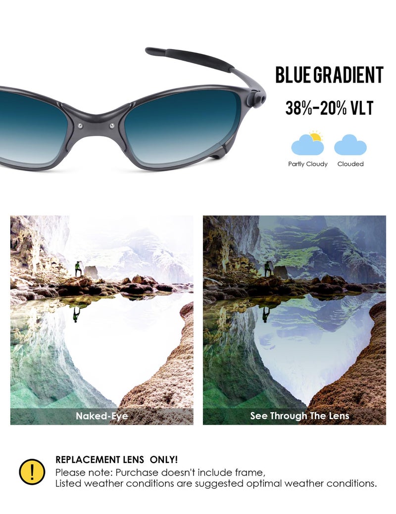BLAZERBUCK Anti-salt Replacement Lenses & Sock Kit for Oakley Juliet - Blue Gradient - Image 3