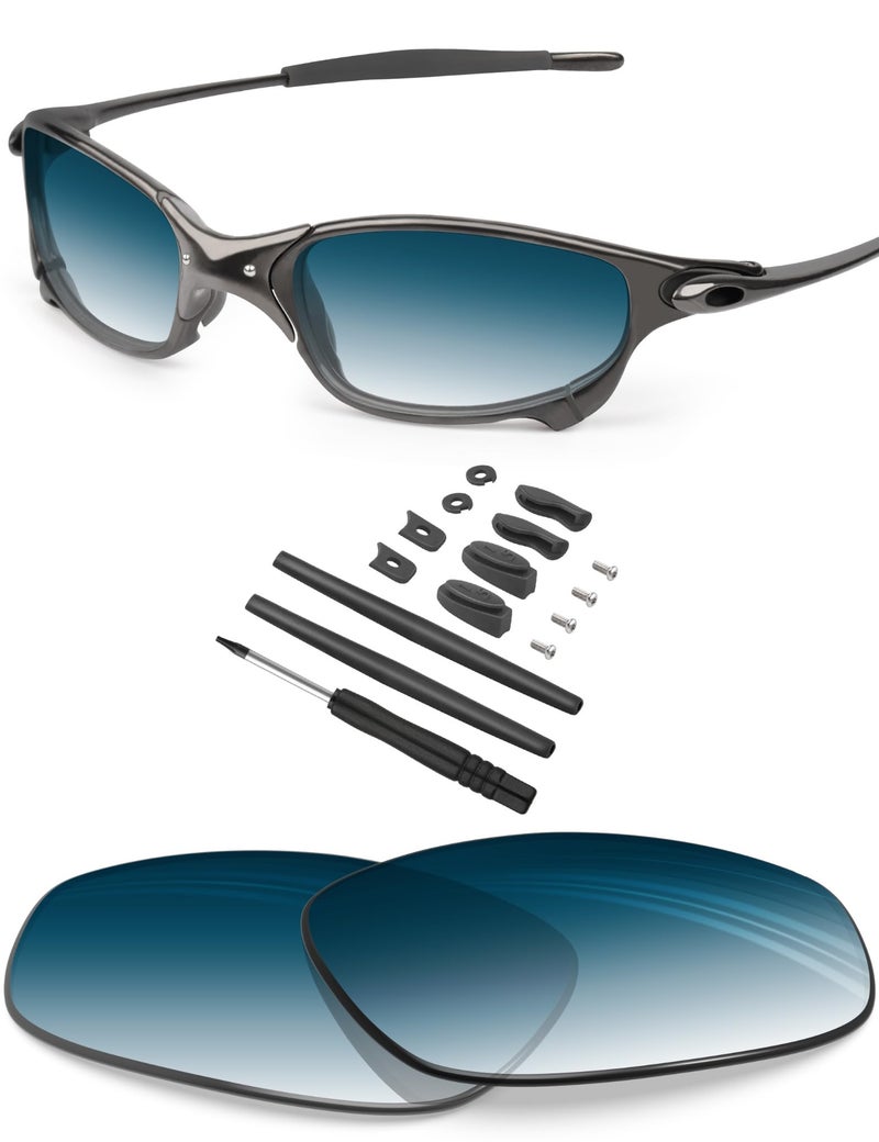 BLAZERBUCK Anti-salt Replacement Lenses & Sock Kit for Oakley Juliet - Blue Gradient - Image 1