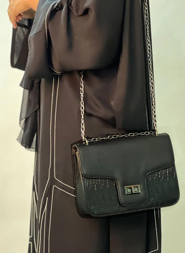 DubaiGallery Elegant Handbag For Women, Color Contrast Crossbody Bag, Fashion Satchel Purse With Multi Pockets