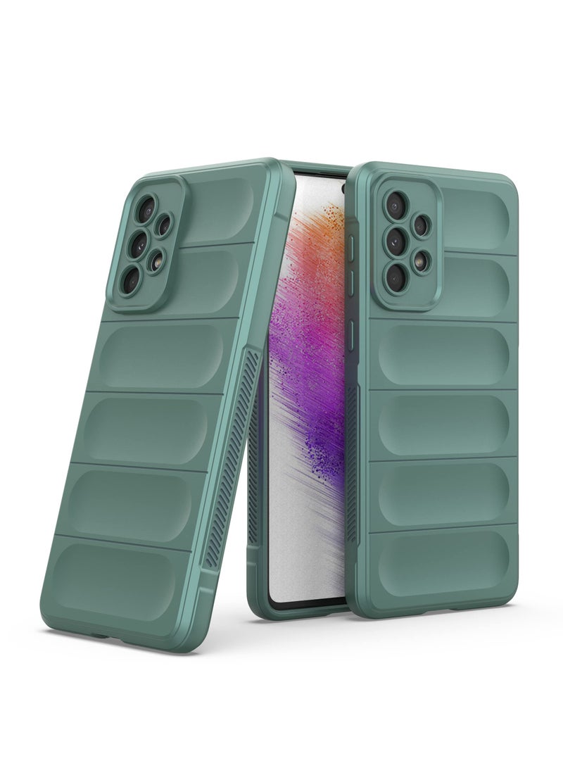 Phone case cover Magic Shield TPU + Silicone Shockproof Phone Case For  Samsung Galaxy A73 (Dark Green) - Image 2