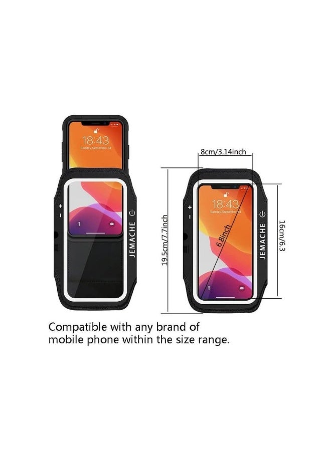 أكاليكس حامل هاتف على شكل سوار للذراع للجري مع حامل مفاتيح لهاتف IPhone 15 Pro/15/14/14 Pro/ 13/12/11 Pro Max/Plus/XR/XS وGalaxy S23/S22 Pixel 7a/6a، هاتف رياضي مقاوم للماء - Image 4