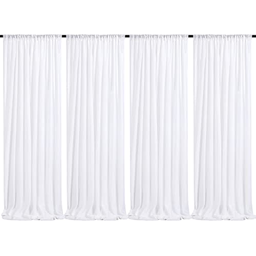QueenDream White Sequin Backdrop Curtain 4 Pack 2ft x 8ft Backdrop Birthday Party Backdrop Wedding Ceremony Background - Image 1
