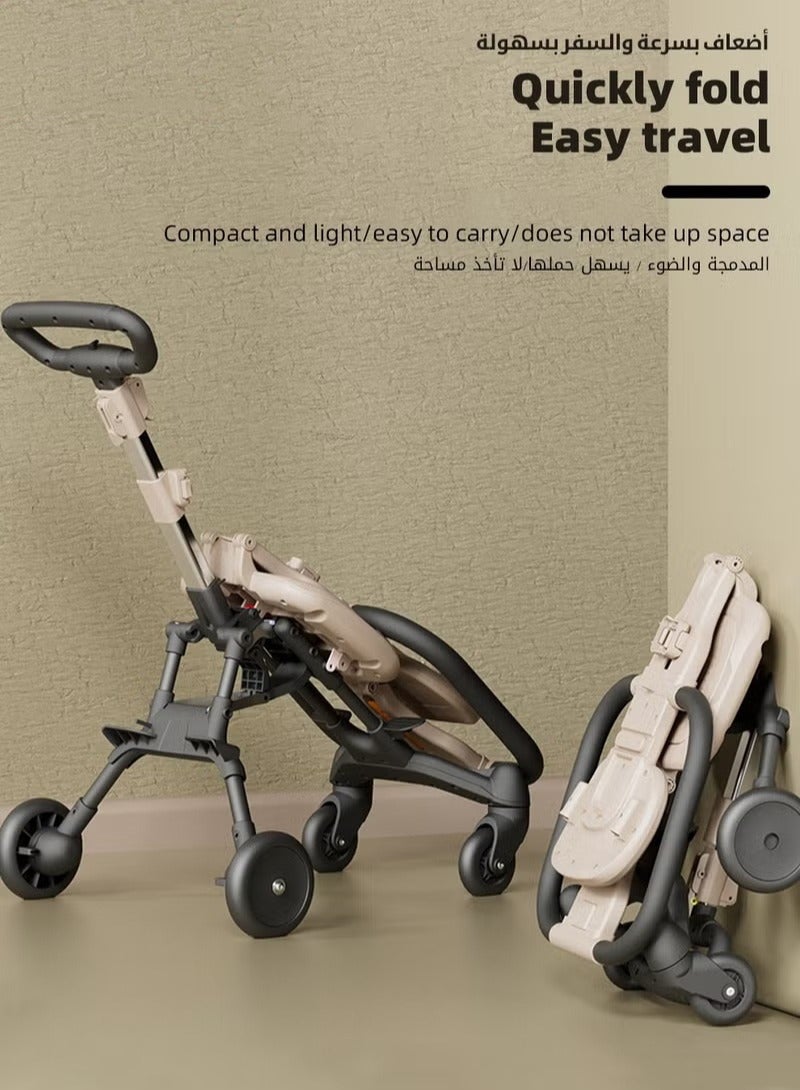 Baby Stroller, Infant Lightweight Travel Stroller, Folding Travel Cabin With 4 Wheels and Compact Fold Canopy Shoulder Strap for Toddlers 6-60 month, High Landscape - Image 5