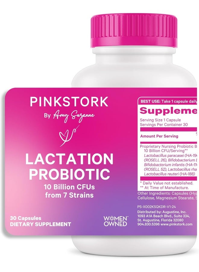 Pink Stork Total Lactation Support Probiotic: Postnatal Probiotics For Breastfeeding Women For Immune Support, Gut Health, And Digestion, Breastfeeding And Postpartum Essentials - Image 1