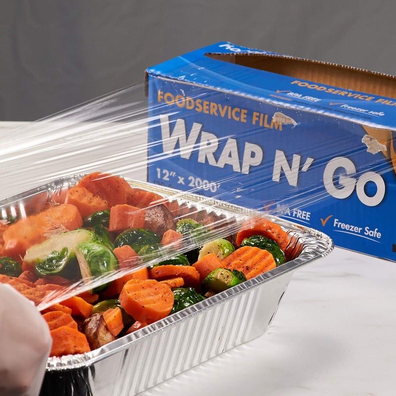 Karat 12-Inch x 2000 ft WRAP N’ GO Foodservice Film with Serrated Cutter - Image 5