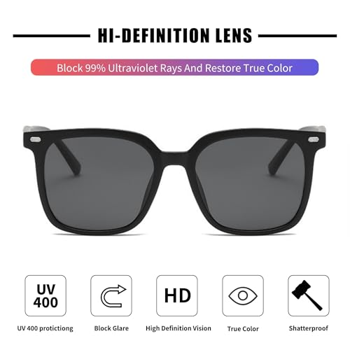 Karsaer Oversized Square Sunglasses for Women Men Polarized Rectangle Stylish Shades E1298 - Image 5