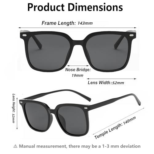 Karsaer Oversized Square Sunglasses for Women Men Polarized Rectangle Stylish Shades E1298 - Image 3
