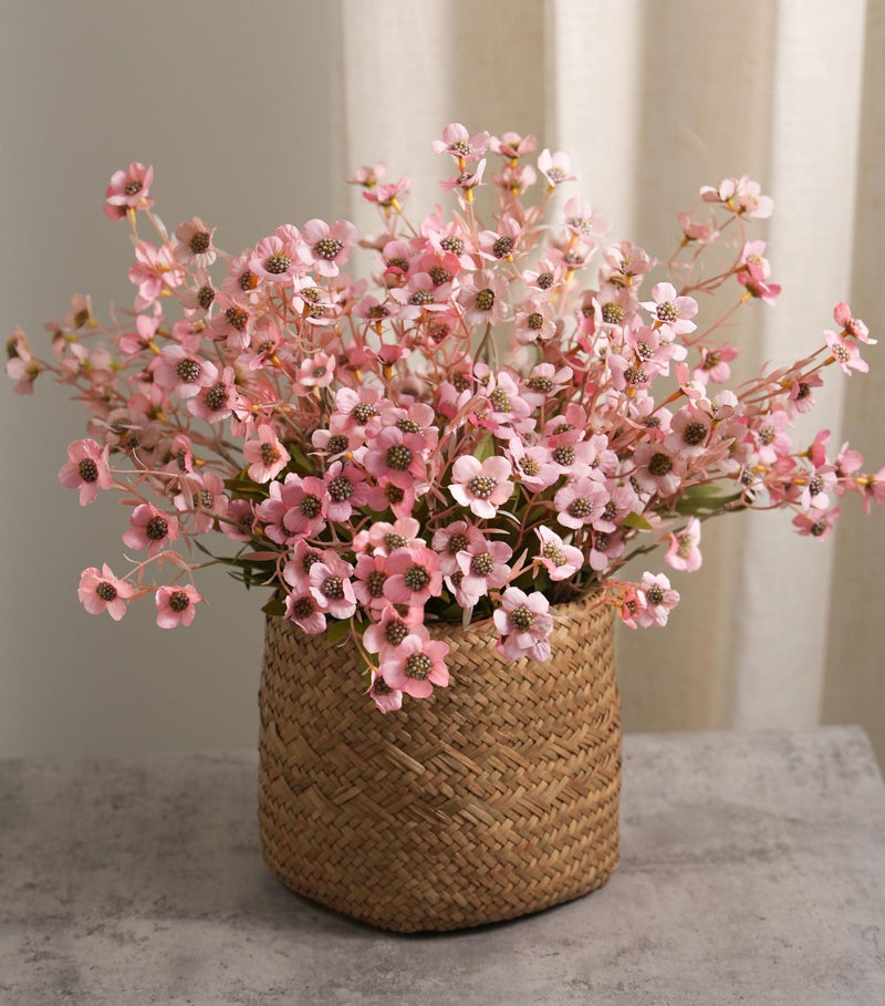 florisso Artificial Wild Flowers Indoor, 12 Pcs Long Stems Fake Flowers Pink Silk Faux Flowers for Vase Filler Table Centerpiece Floral Arrangement Home Decor, Pink - Image 1