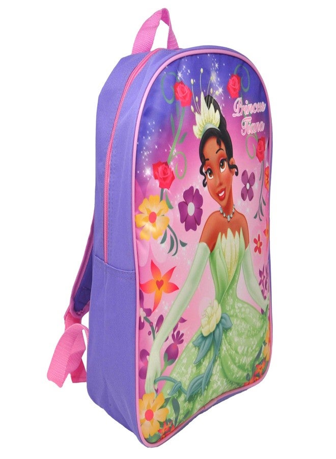 روز حقيبة ظهر مدرسية للبنات من تصميم الأميرة تيانا، مقاس 15 بوصة (أرجواني-وردي) - Image 2