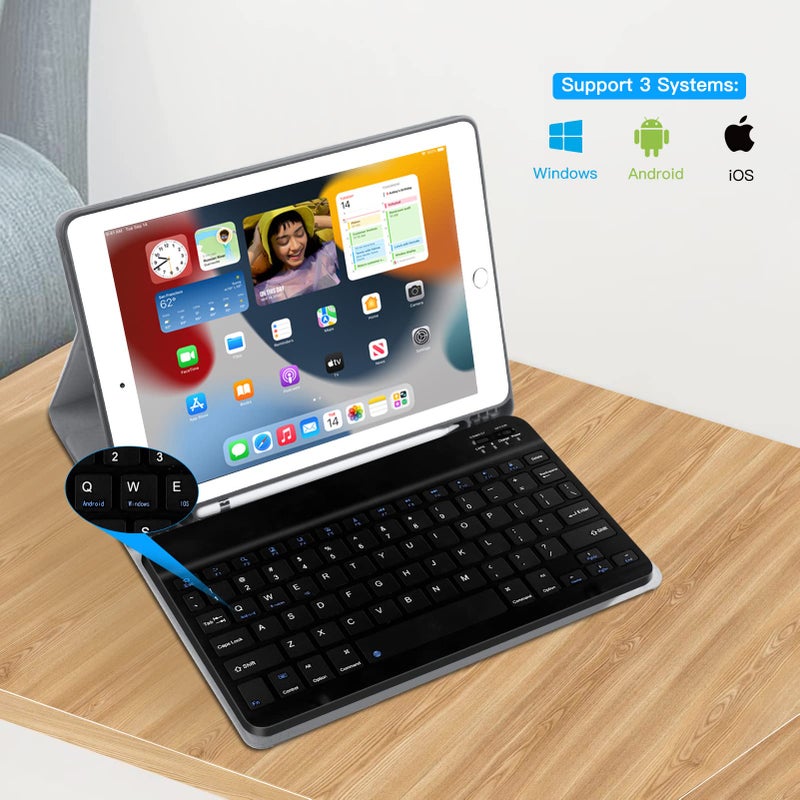 XIWMIX Ultra-Slim Wireless Bluetooth Keyboard - Universal Rechargeable Portable, Compatible with iPadï¼ˆAll Models 11th/10th, iPad Pro, iPad Air, iPad mini, Galaxy Tablet, iOS, Android, Windows Devices - Image 2