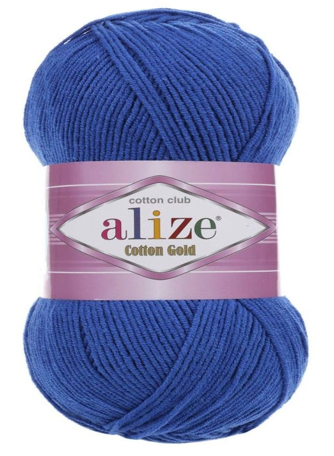 ALIZE 55% Cotton 45% Acrylic Alize Cotton Gold Yarn 1 Skein/Ball 100 gr 360 yds (141-Royal Blue)