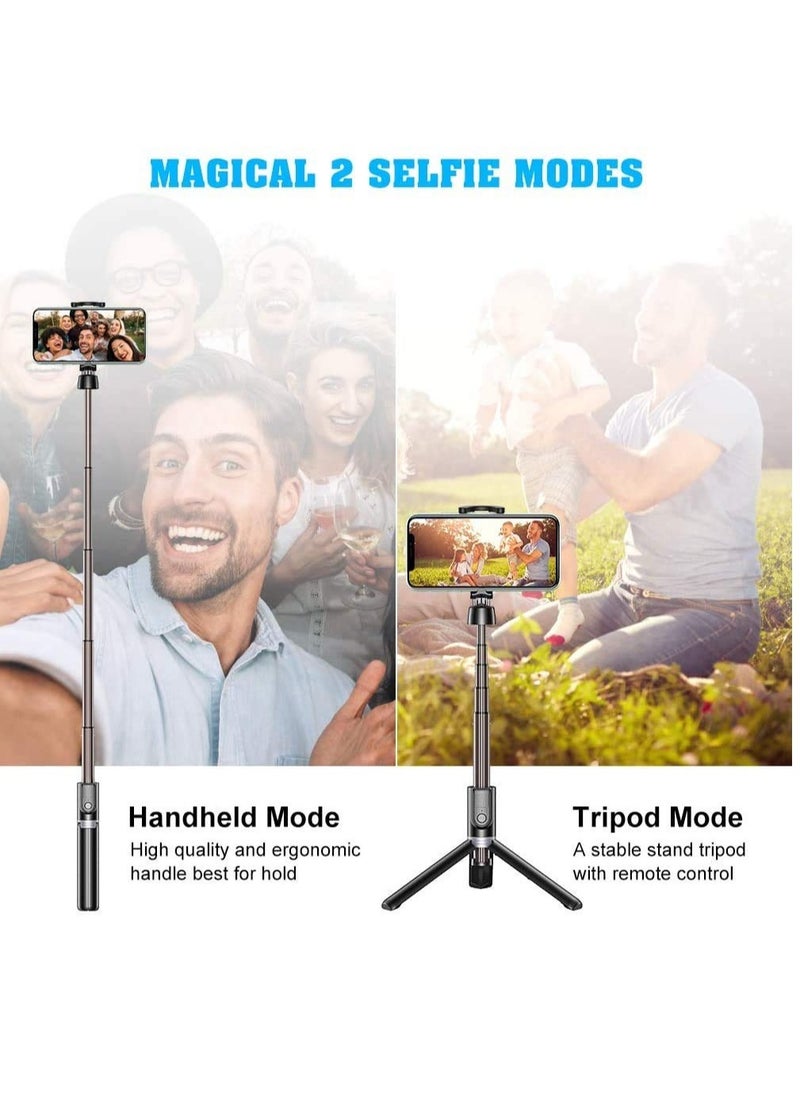 ELTRAZONE - Selfie Stick, Extendable Selfie Stick with Wireless Remote and Tripod Stand, Portable, Lightweight, Compatible with All Smartphone and Mobile - Image 1