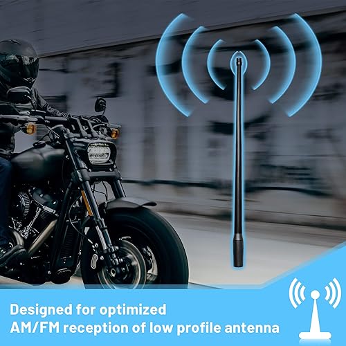 Anina 1-Pack 13 Inch Antenna Mast for 1998-2022 Harley Davidson Motorcycle Aerial Antenna for FM/AM Radio Signal Reception Car Wash Proof - Durable Flexible Rubber - Image 3