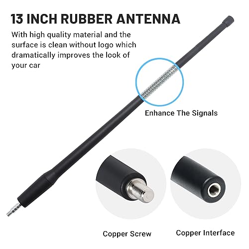 Anina 1-Pack 13 Inch Antenna Mast for 1998-2022 Harley Davidson Motorcycle Aerial Antenna for FM/AM Radio Signal Reception Car Wash Proof - Durable Flexible Rubber - Image 4