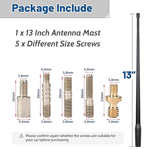 Anina 1-Pack 13 Inch Antenna Mast for 1998-2022 Harley Davidson Motorcycle Aerial Antenna for FM/AM Radio Signal Reception Car Wash Proof - Durable Flexible Rubber - Image 2